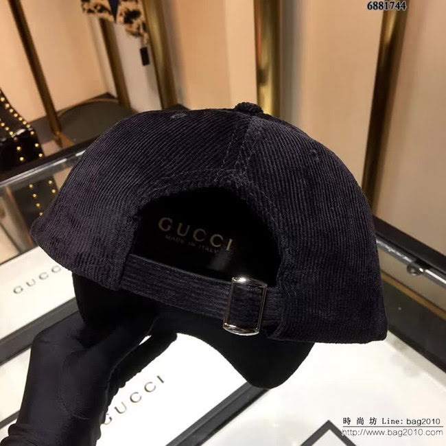 GUCCI古馳 經典款 絲絨加點鑽棒球帽 6881744 LLWJ5820